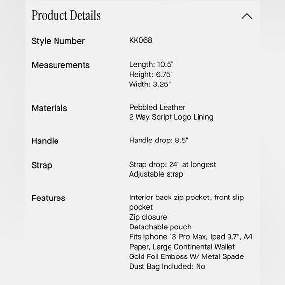 **NWT** KATE SPADE Black Emma Medium Convertible Shoulder Crossbody Bag w/ Pouch - Picture 7 of 8